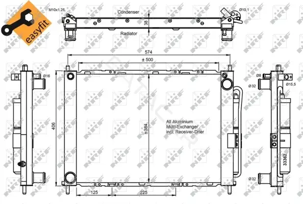 Радиатор кондиционера NRF 35886