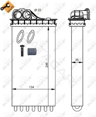 Радиатор печки NRF 54334