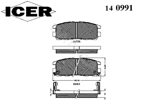 Тормозные колодки ICER 140991