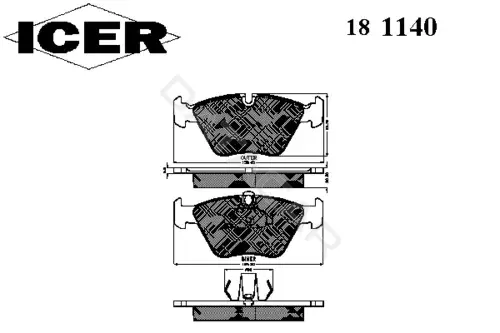 Тормозные колодки ICER 181140