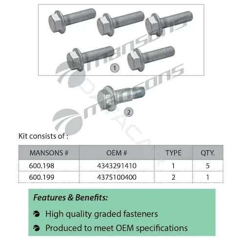 Болт подвески MANSONS 600256
