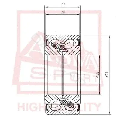 Подшипник ступицы ASVA DAC38710033-30