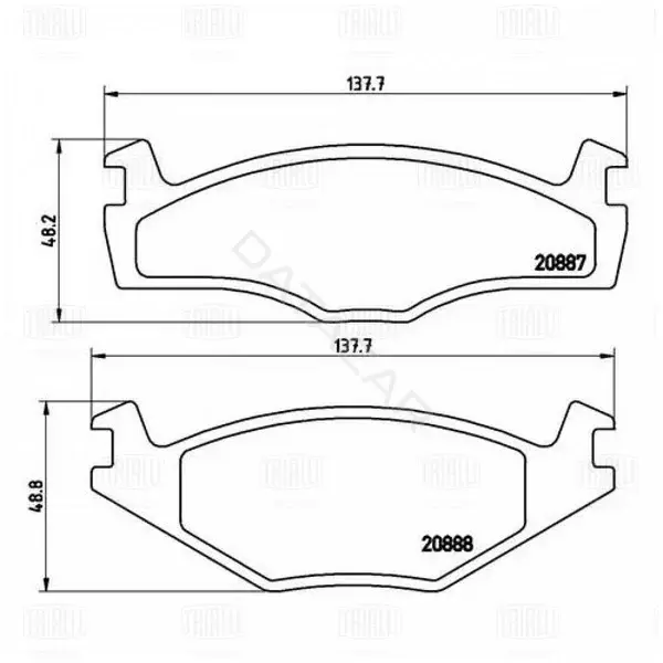 Тормозные колодки TRIALLI PF4372