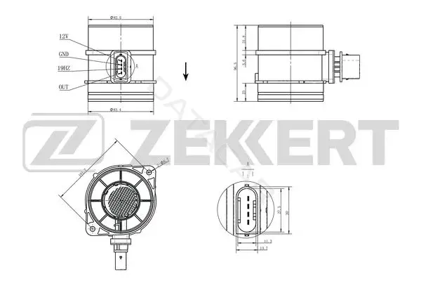 Датчик давления воздуха ZEKKERT SE-1095
