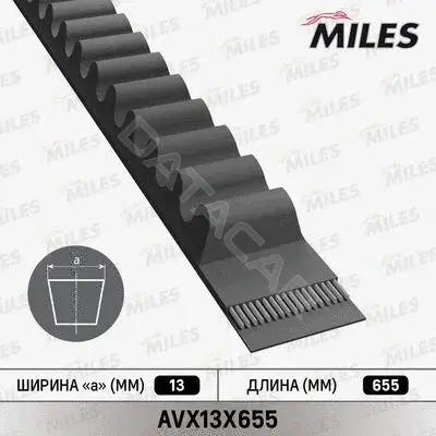 Ремень клиновой MILES AVX13X655
