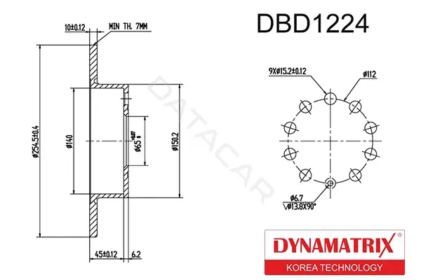 Тормозные диски DYNAMATRIX DBD1224