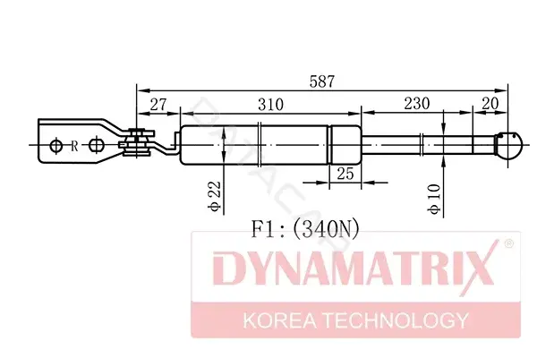Амортизатор крышки багажника, капота, заднего стекла DYNAMATRIX DGS043977