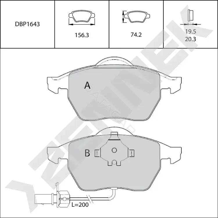 Тормозные колодки ZENNEK DBP1643