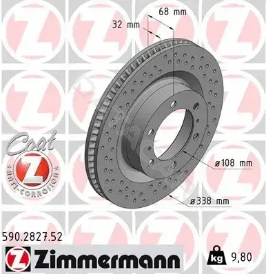 Тормозные диски ZIMMERMANN 590.2827.52