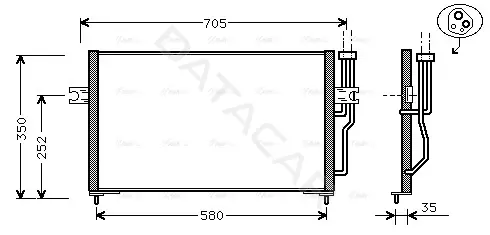 Радиатор кондиционера AVA VO5086
