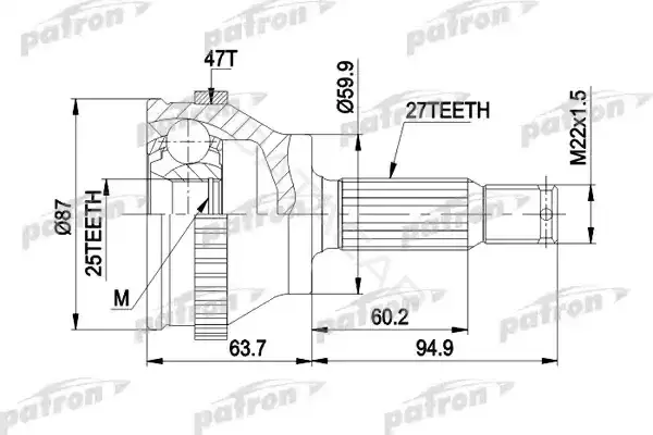 Шрус PATRON PCV1617AL