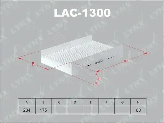 Фильтр салонный LYNXAUTO LAC-1300
