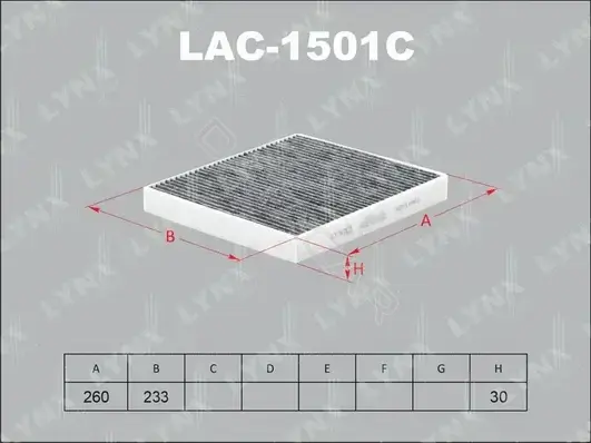 Фильтр салонный LYNXAUTO LAC-1501C
