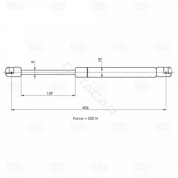 Амортизатор крышки багажника, капота, заднего стекла TRIALLI GS1823