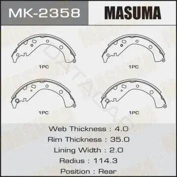 Барабанные колодки MASUMA MK-2358