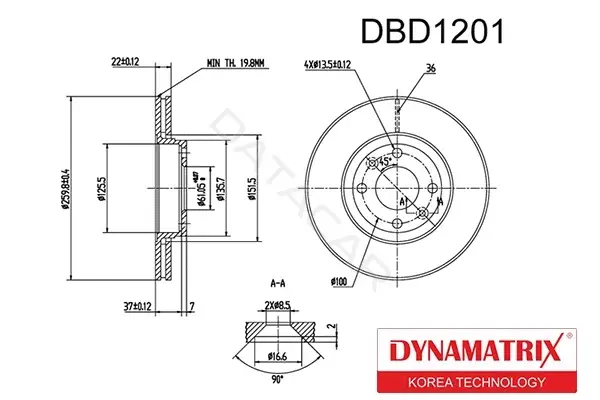 Тормозные диски DYNAMATRIX DBD1201