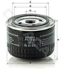 Масляный фильтр MANN W914/4