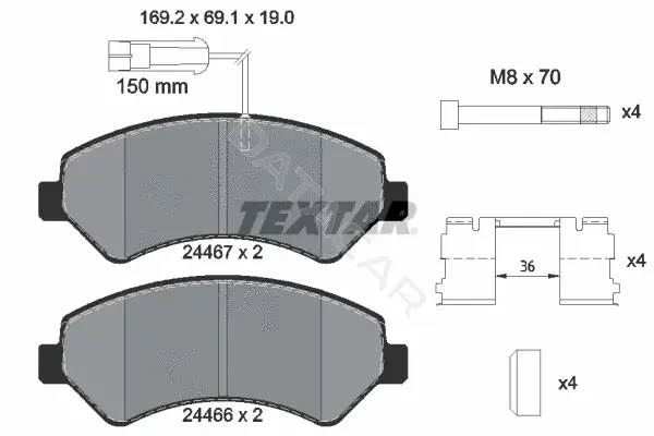 Тормозные колодки TEXTAR 2446701