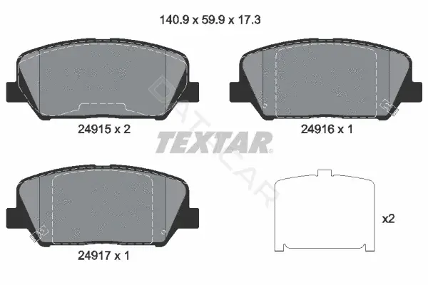 Тормозные колодки TEXTAR 2491501