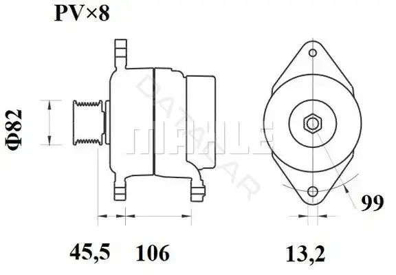 Генератор KNECHT/MAHLE MG877
