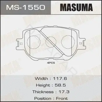 Барабанные колодки MASUMA MS-1550