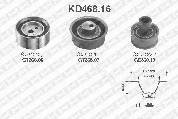 Комплект ГРМ SNR/NTN KD468.16