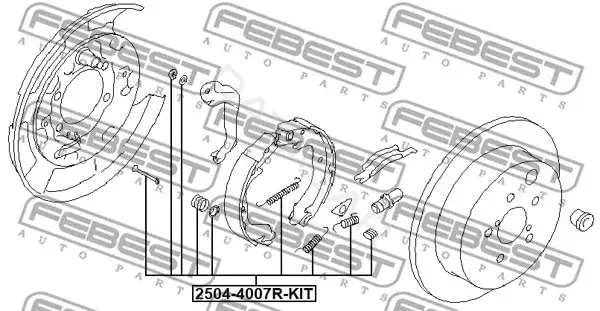 Ремкомплект тормозных колодок FEBEST 2504-4007R-KIT