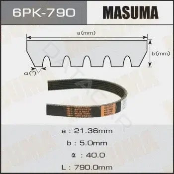 Ремень ручейковый MASUMA 6PK-790