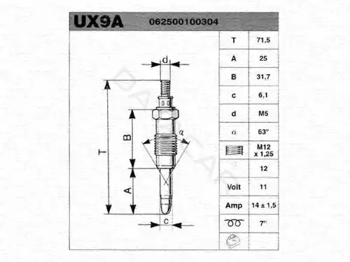 Свечи накала MAGNETI MARELLI 062900000304