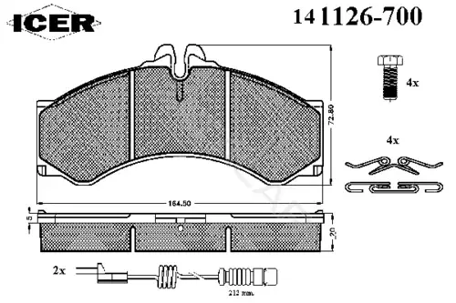 Тормозные колодки ICER 141126-700
