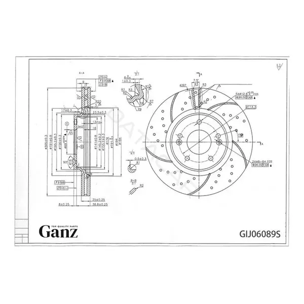 Тормозные диски GANZ GIJ06089S