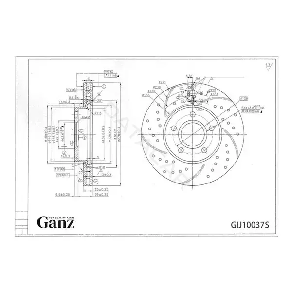 Тормозные диски GANZ GIJ10037S