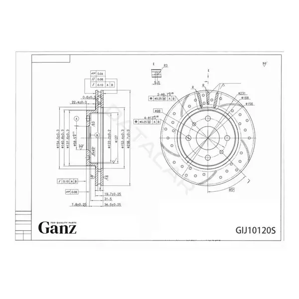 Тормозные диски GANZ GIJ10120S