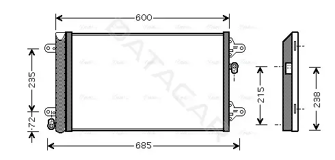 Радиатор кондиционера AVA VNA5183D
