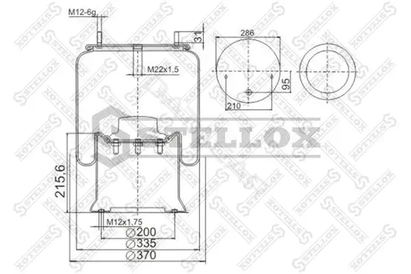Пневмоподушка STELLOX 90-29261-SX