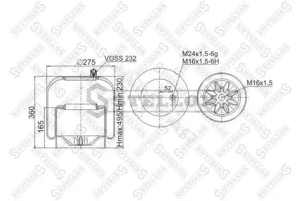 Пневмоподушка STELLOX 90-43903-SX