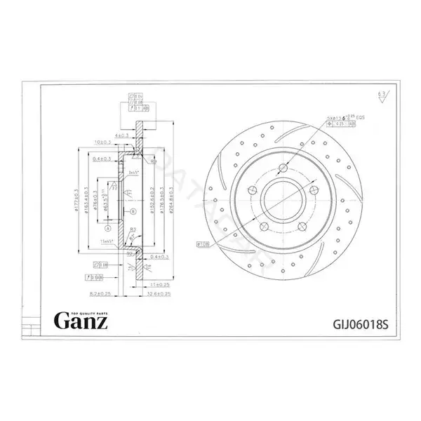 Тормозные диски GANZ GIJ06018S