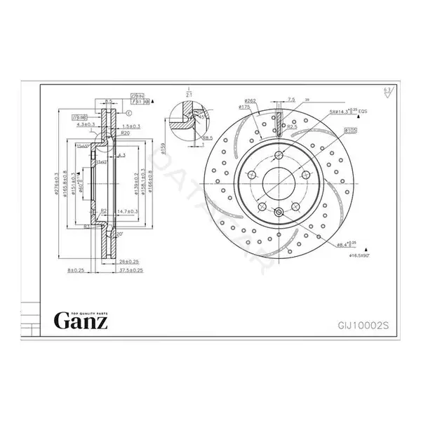 Тормозные диски GANZ GIJ10002S