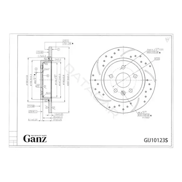Тормозные диски GANZ GIJ10123S