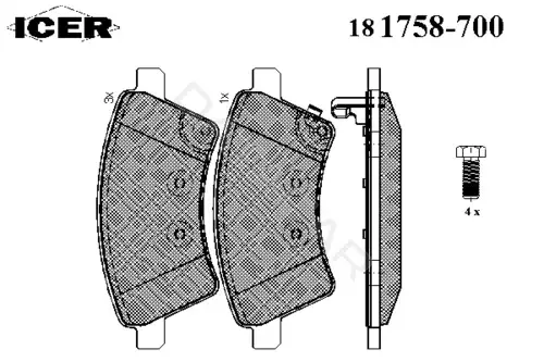 Тормозные колодки ICER 181758-700