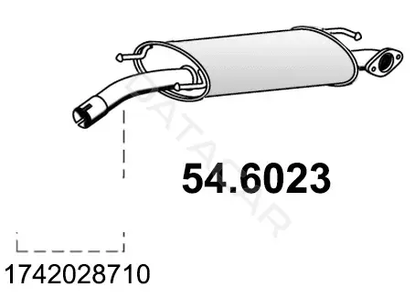 Глушитель выхлопных газов ASSO 54.6023