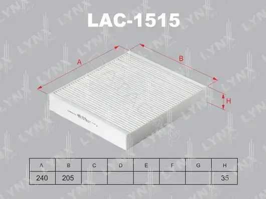 Фильтр салонный LYNXAUTO LAC-1515