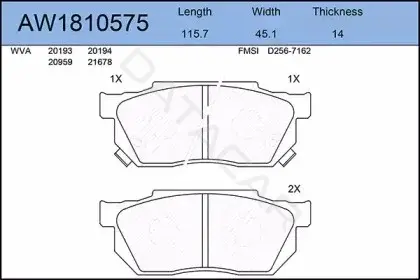 Тормозные колодки AYWIPARTS AW1810575