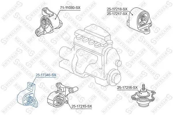 Подушка двигателя (Опора) STELLOX 25-17346-SX