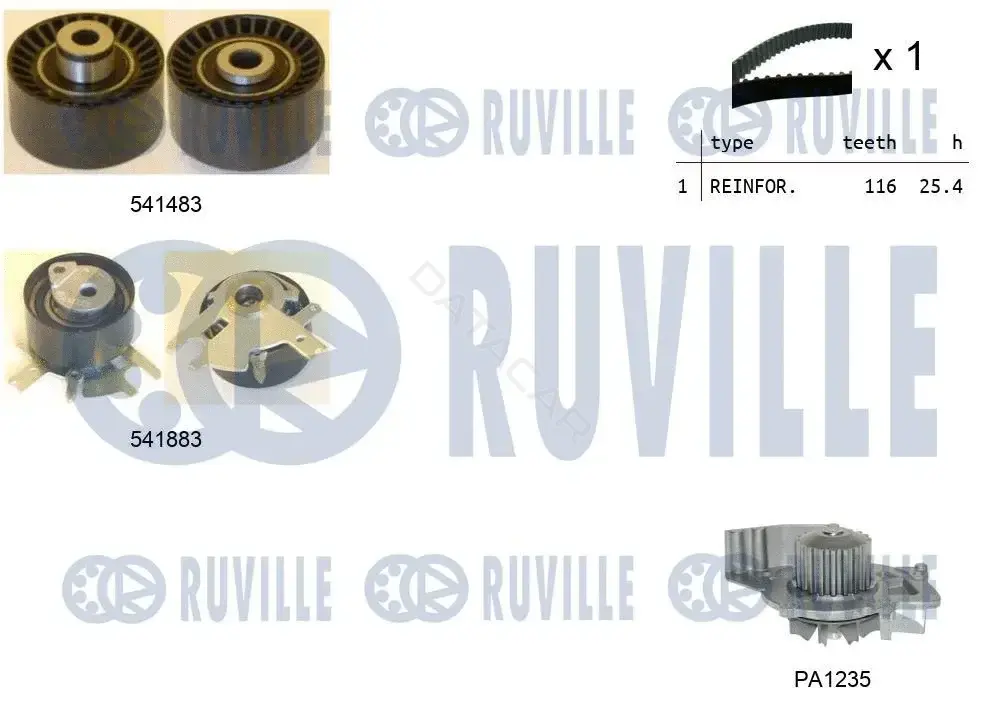Комплект ГРМ с помпой RUVILLE 5502962