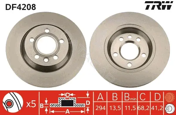 Тормозные диски TRW DF4208