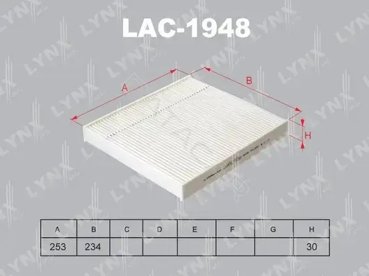 Фильтр салонный LYNXAUTO LAC-1948
