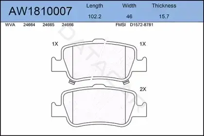 Тормозные колодки AYWIPARTS AW1810007