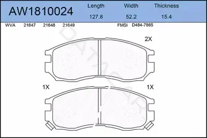 Тормозные колодки AYWIPARTS AW1810024