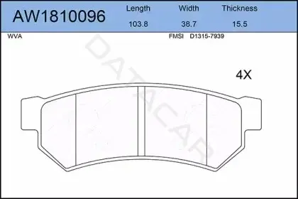 Тормозные колодки AYWIPARTS AW1810096